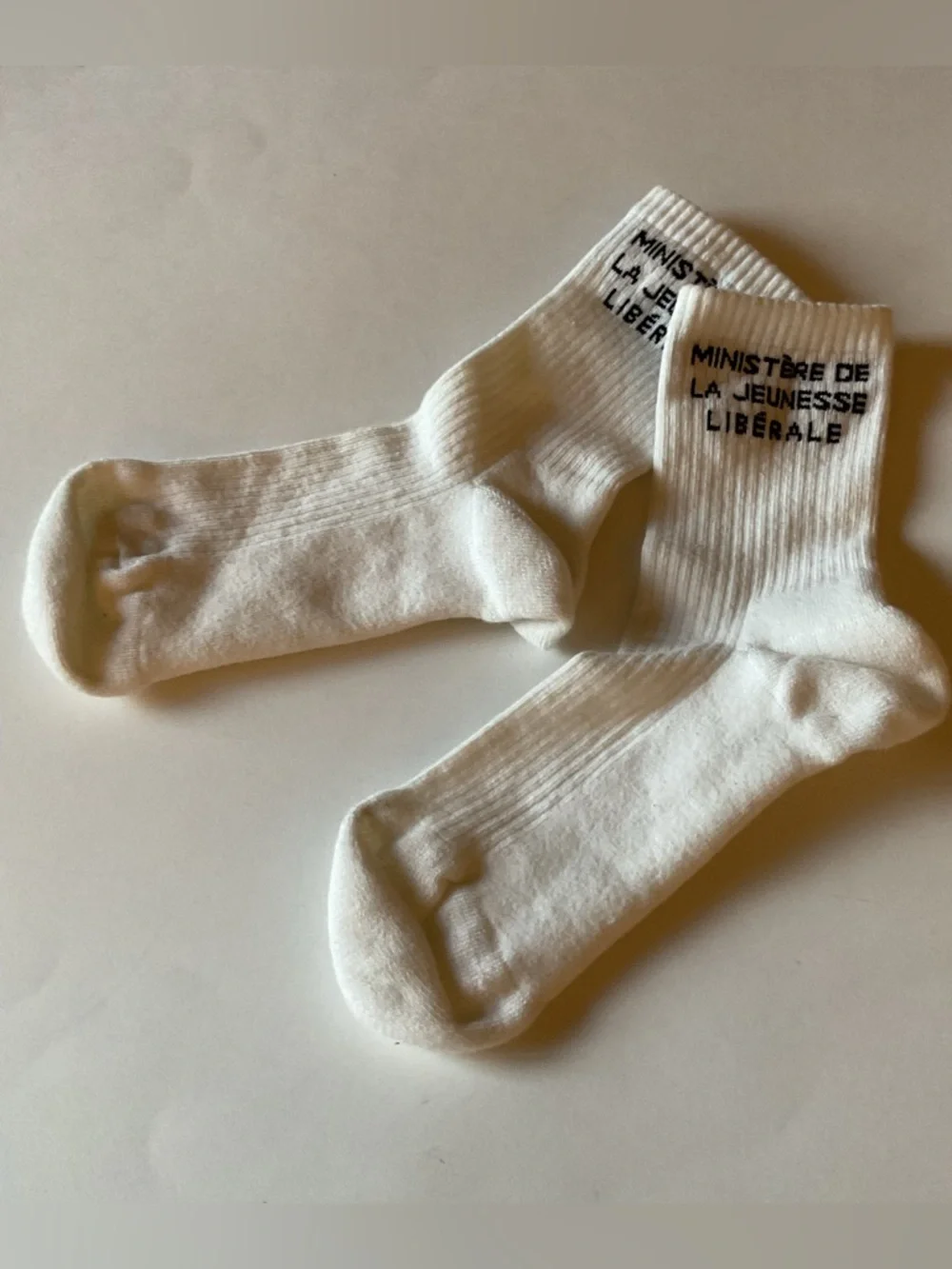 LIBERAL YOUTH MINISTRY LOGO INTARSIA SOCKS WHITE BLACK LETTERING WOMENS OS NWOT